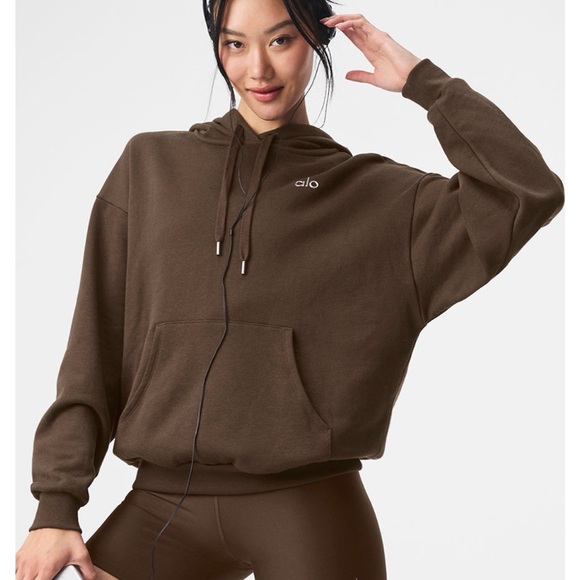 ALO Yoga Tops - ALO Yoga  NWOT Accolade Espresso Hoodie for Women XXS SOLD OUT! Hard to find!